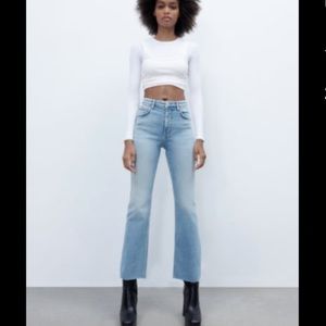 Zara flared cropped jeans